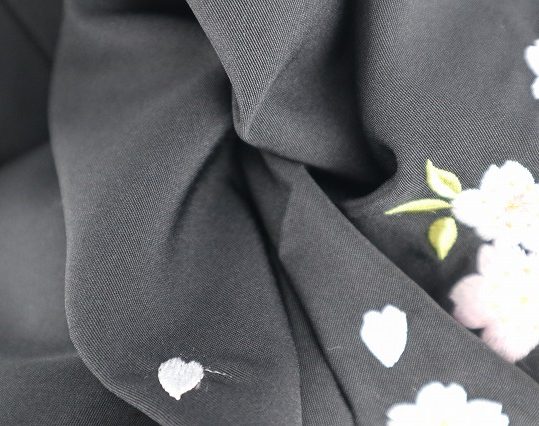 卒業式袴単品レンタル[刺繍]黒色に桜刺繍[身長163-167cm]No.795